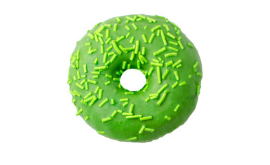 Fototapeta na wymiar green round donut isolate