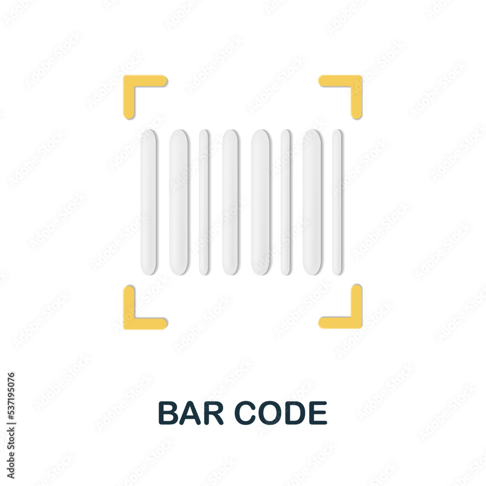 Aufkleber bar code icon. 3d illustration from online store collection. creative bar code 3d icon for web desig