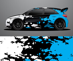 Rally car decal graphic wrap vector, abstract background