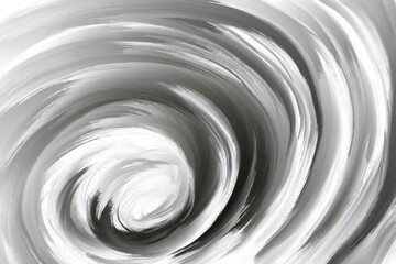 Shape made of spiral waves on gray fusion of colors. Abstract background pattern , white and black oil painting.