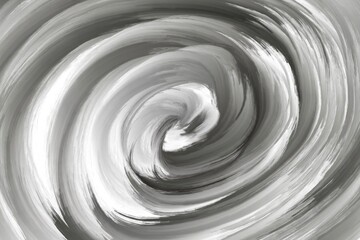 Black and white waves on monochrome colors. Fluid art with swirls. Abstract oil painting background or texture