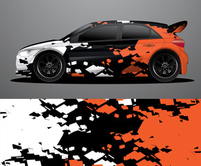 Rally car decal graphic wrap vector, abstract background