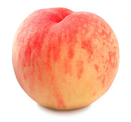 Fresh peach isolated on white background with clipping path	
