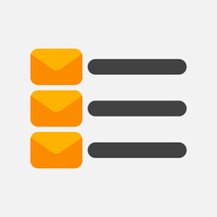 Email list icon in flat style, use for website mobile app presentation