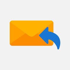 Forward icon in flat style about email, use for website mobile app presentation