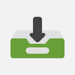 Inbox icon in flat style about email, use for website mobile app presentation