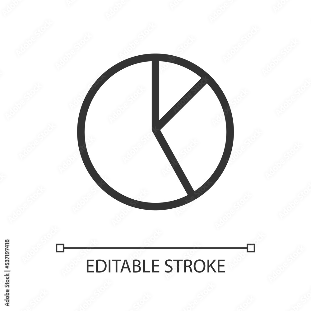Poster circle chart pixel perfect linear ui icon. visualization of data. business analytics. gui, ux design