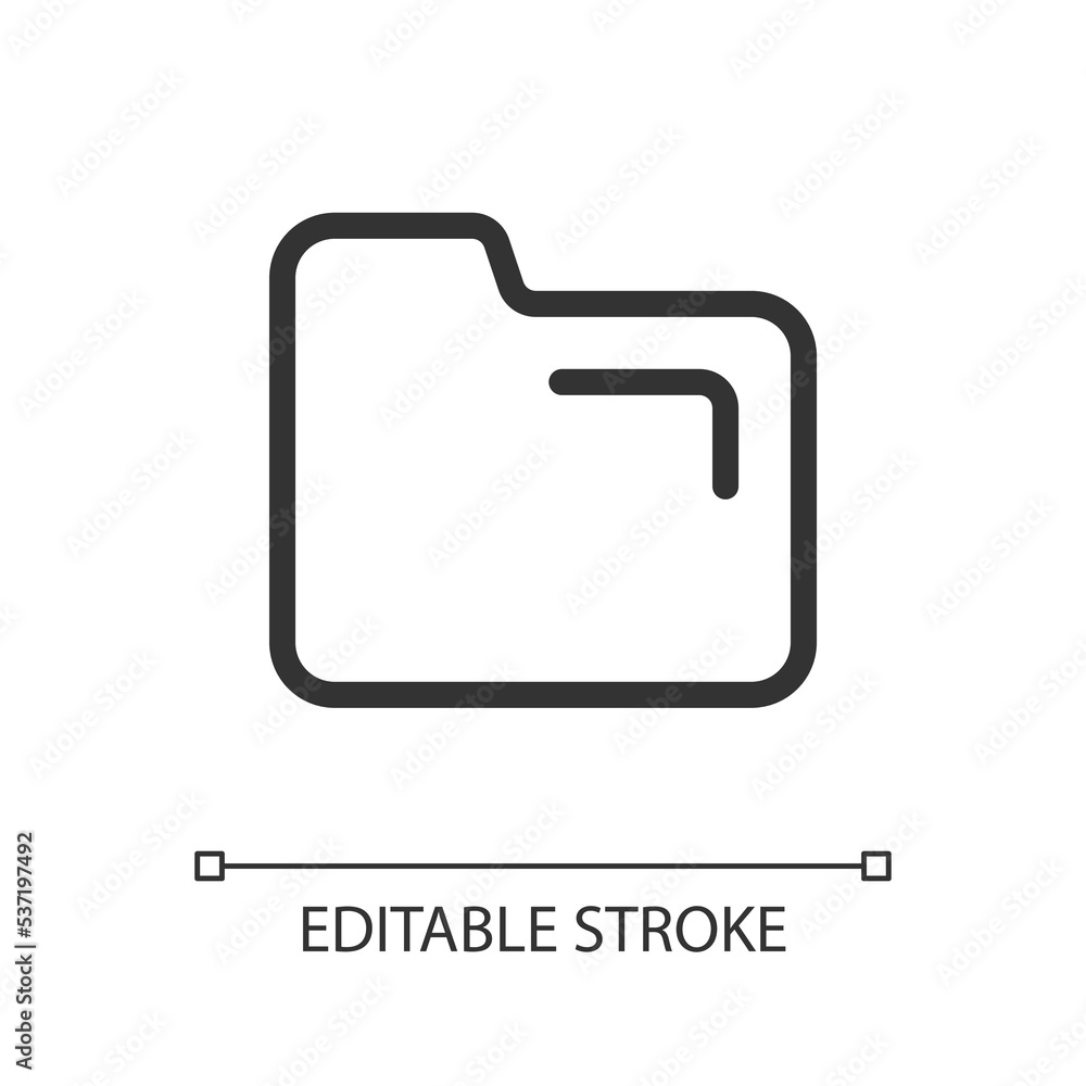 Poster folder pixel perfect linear ui icon. online files storage. digital information. gui, ux design. outl