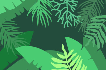 Fototapeta na wymiar Environmental Background with green leaves on a tropical design background. Saint Patrick Day Festival Banner