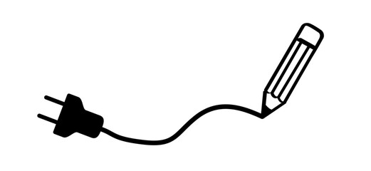 Cartoon electric plug. socket,electricity, power logo or symbol. Power plugs and cable. Socket plug adapter. Wire, cable of energy icon. 404, page not found