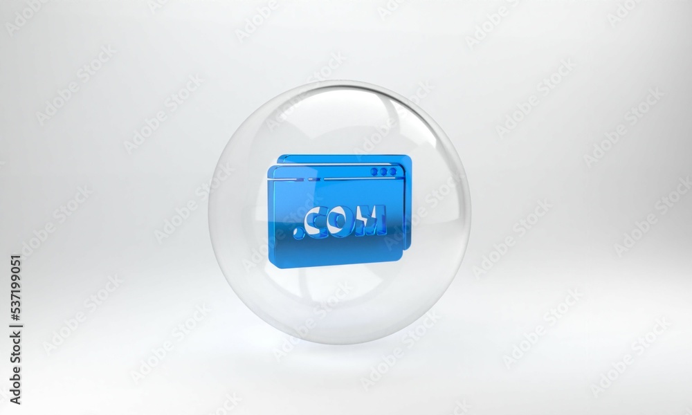 Poster blue website template icon isolated on grey background. internet communication protocol. glass circl