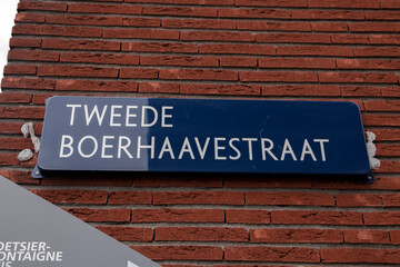 Street Sign Tweede Boerhaavestraat At Amsterdam The Netherlands 15 May 2020