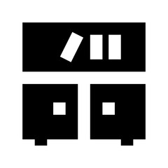 Bookshelf Flat Vector Icon