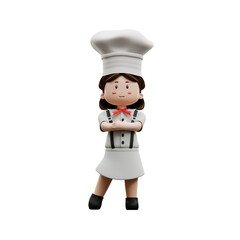 3d rendering female chef cute
