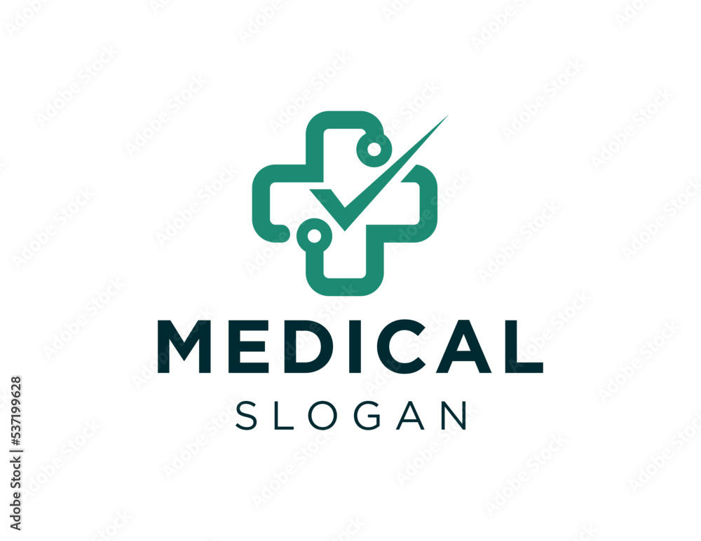 Poster logo design about medical on white background. created using the coreldraw application.