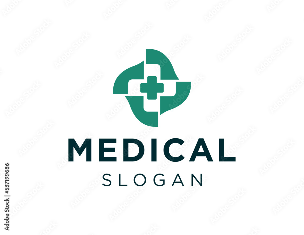 Poster logo design about medical on white background. created using the coreldraw application.