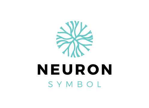 Abstract Neuron logo template vector