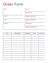 Order Form Template. Colourful Order Form Template. Downloadable Planner Template.
