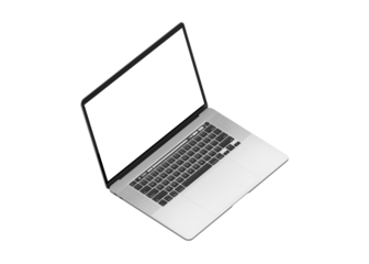 Isolated laptop, tablet and smart phone with blank screens for mockup. Responsive web design promotion concept