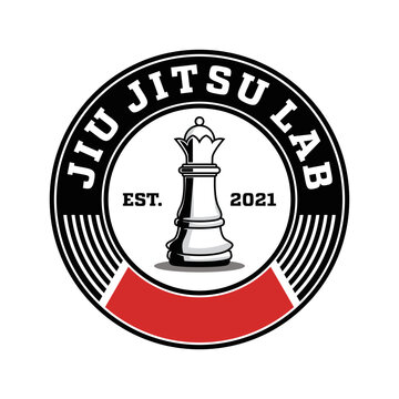 Jiu jitsu and chess logo design