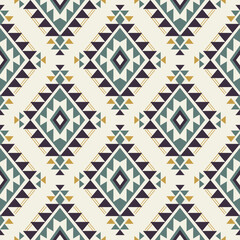 Native Aztec, Navajo seamless pattern. Tribal geometric print. Ethnic colorful design wallpaper, fabric, cover, textile, rug, blanket. - obrazy, fototapety, plakaty