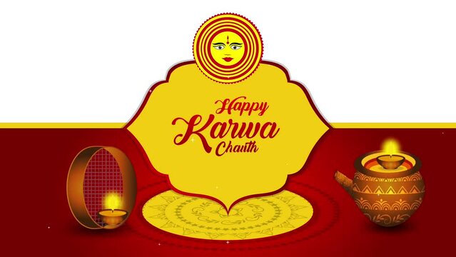 Happy Karwachauth Greeting card , Animated banner