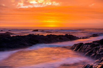 Fototapeta na wymiar golden sunset over the ocean