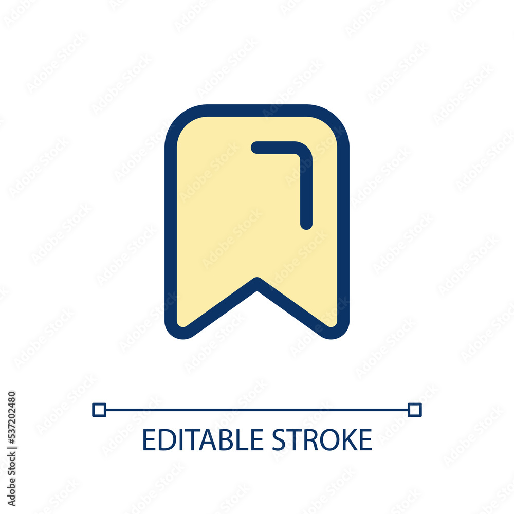Poster marked content pixel perfect rgb color ui icon. bookmark for website pages. simple filled line eleme