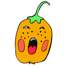 cartoon style vector illustration halloween pumpkins