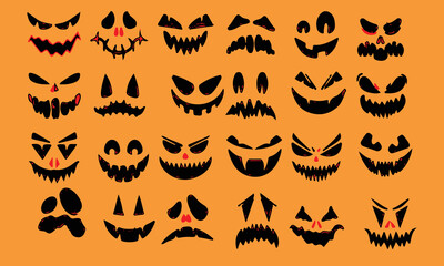 assorted halloween ghost faces