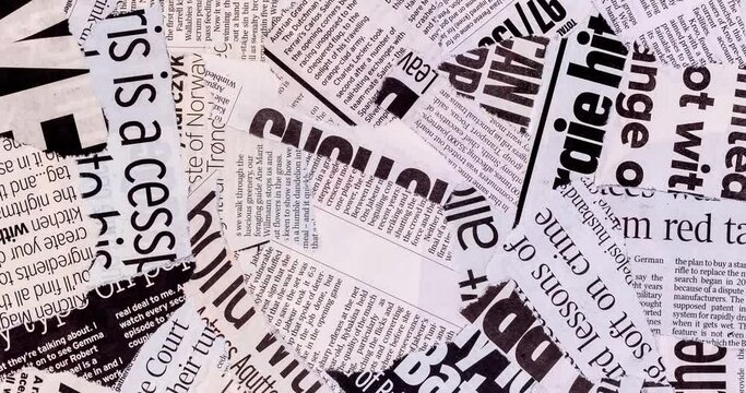 Newsprint Collage Background - Artistic Grunge Mixed Media Animation