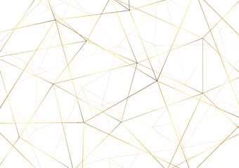 Abstract polygonal pattern luxury golden line with dark blue template background. premium style for poster, cover, print, artwork. Vector illustration