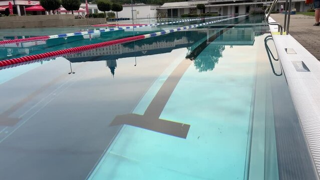 swimming lane in outdoor swimming pool