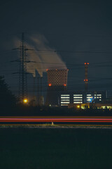 traffic in the city at night