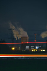 power plant in the night