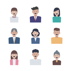 アイコンセット｜笑顔の人々｜mayucolor04