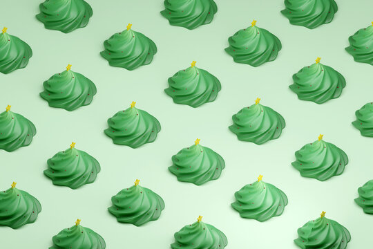 Mint Christmas Cookies Pattern Wallpaper