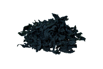 Dried seaweed called wakame on a isolated no background. no people.