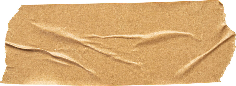 Brown adhesive paper tape isolated on white background