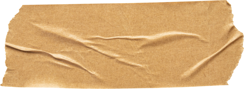 Brown adhesive paper tape isolated on white background