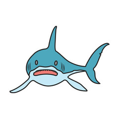 Shark vector icon.Color vector icon isolated on white background shark.