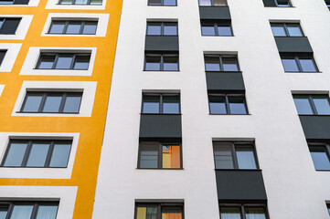 EU Modern european complex of apartment buildings. And outdoor facilities. Mixed media