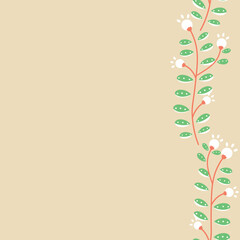 Vector Modern Folklore Floral Stripe Border pattern background. Perfect for fabric, scrapbooking and interior design projects.