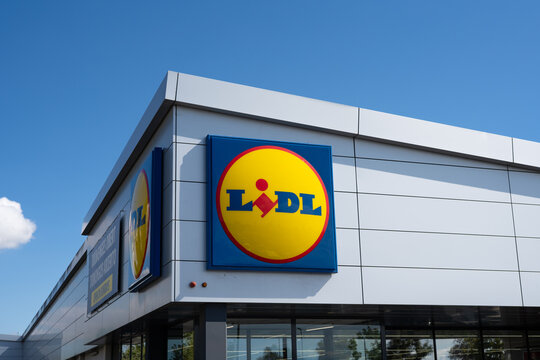 Tarragona, Spain - October 04, 2022: Lidl is a German global discount supermarket chain.