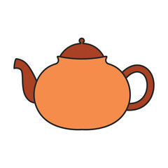 Teapot vector icon.Color vector icon isolated on white background teapot.
