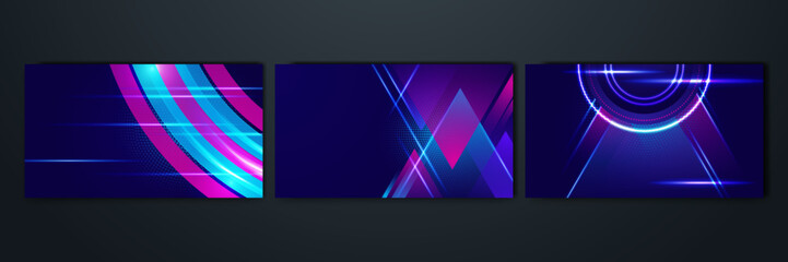 Modern abstract high-speed movement. Colorful dynamic motion on blue background. Movement sport pattern for banner or poster design background concept.