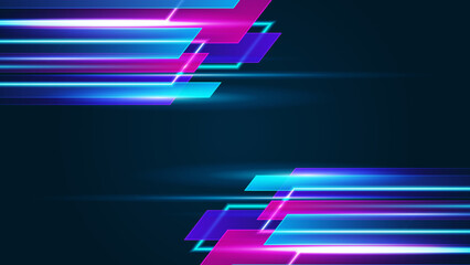 Modern abstract high-speed movement. Colorful dynamic motion on blue background. Movement sport pattern for banner or poster design background concept.