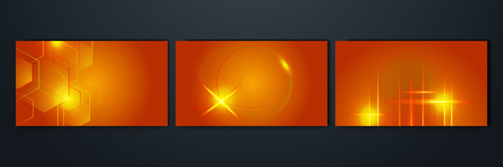 Modern red orange abstract high-speed light effect. Technology futuristic dynamic motion on blue background. Movement pattern for banner or poster design background concept.