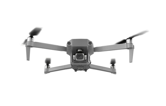 Aerial drone 3D rendering isolated on transparent background