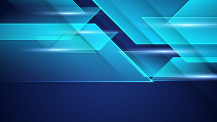 Fototapeta premium Modern abstract arrows. High-speed technology movement. Colourful dynamic motion on blue background. Movement sport pattern for banner or poster design background concept.